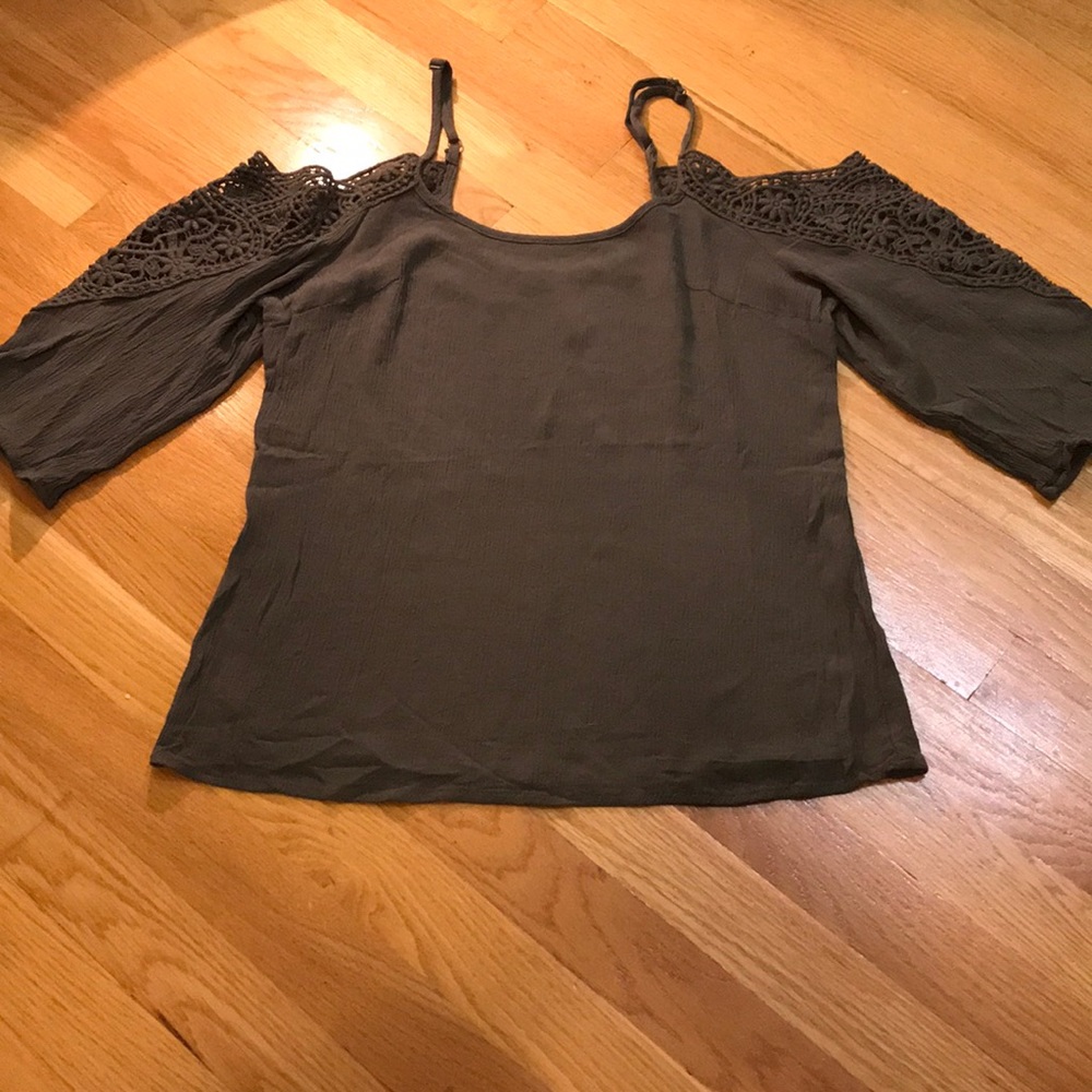 Olive Green Off- Shoulder Top